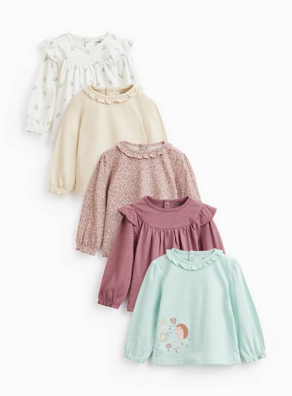 Woodland Printed Long Sleeve Tops 5 Pack Up to 3 mths